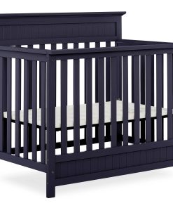 Dream On Me Harbor 4-in-1 Convertible Mini Crib in Pebble Grey