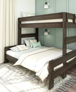 Max and Lily Farmhouse Twin XL Over Queen Bunk Bed - Barnwood Brown
