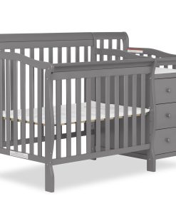 Dream On Me Jayden 4 in 1 Mini Convertible Crib and Changer Storm Grey