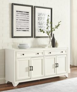 Crosley Tara Distressed White Sideboard