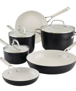 KitchenAid Hard-Anodized Ceramic Nonstick 9-Piece Cookware Set, Black
