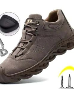 Outdoor Winter Fur Safety Toe Shoes HiTop Breathable Steel Toe Shoes