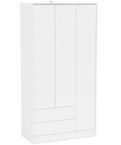 Cambridge 3 Door and 2 Drawer Wardrobe White - Chique