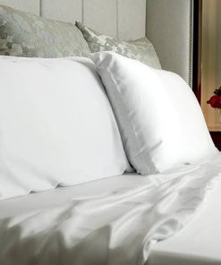 LUXOME Luxury Sheet Set | 100% Viscose from Bamboo | Full Size - White | Deep Pockets | 4-Piece Set (Fitted, Flat, 2 Pillowcases)