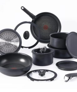 T-Fal Ingenio Expertise Aluminum Nonstick 13-Piece Cookware Set - Black