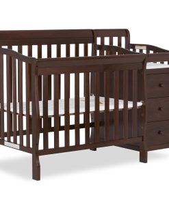 Dream On Me Jayden 4 in 1 Mini Convertible Crib and Changer - Espresso