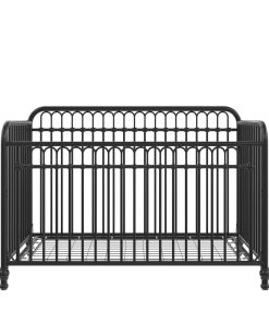 Little Seeds Raven Metal 3-in-1 Convertible Nursery Crib, Black
