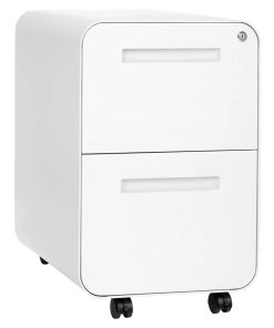 Laura Davidson Furniture Stockpile 2-Drawer Modern Mobile File Cabinet, Commercial-Grade (White)