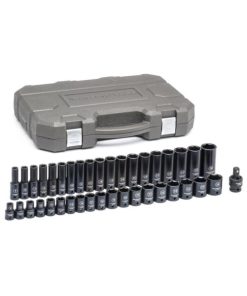 12 in. Drive 6Point Standard and Deep Metric Impact Socket Set 39Piece