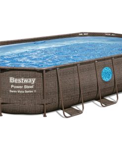 Bestway Power Steel Swim Vista 17ft x 10ft x 42" Oval Pool ,