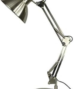 allen roth Embleton 26in Adjustable Brushed Nickel Desk Lamp with Metal Shade