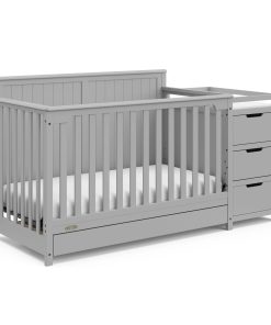 Graco Hadley 5-in-1 Convertible Crib and Changer with Drawer Pebble G