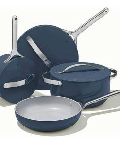 Caraway Nonstick Ceramic Cookware Set (12 Piece) Pots Pans Lids and Kitchen Storage - Non Toxic PTFE & PFOA Free - Oven Safe & Compatible with All