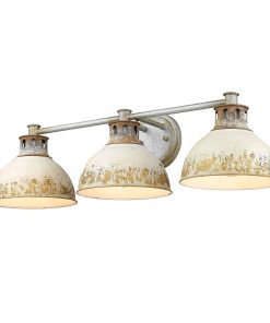 Golden Kinsley 3 Light Bath Vanity 0865 Ba3 AGV Ai (Aged Galvanized Steel)