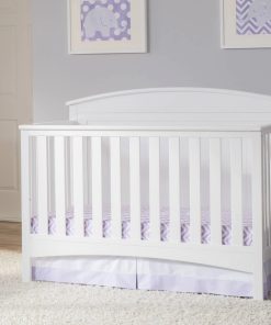 Delta Children Archer Solid Panel 4-in-1 Convertible Baby Crib, Bianca White