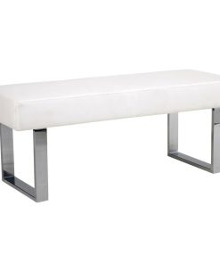 Armen Living Amanda Modern White Accent Bench 18-in x 19-in