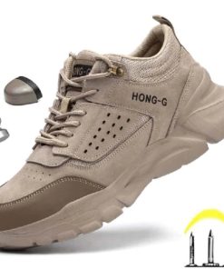 Cow Leather AntiPuncture Steel Toe Work Shoes Breathable Safety Toe Shoes